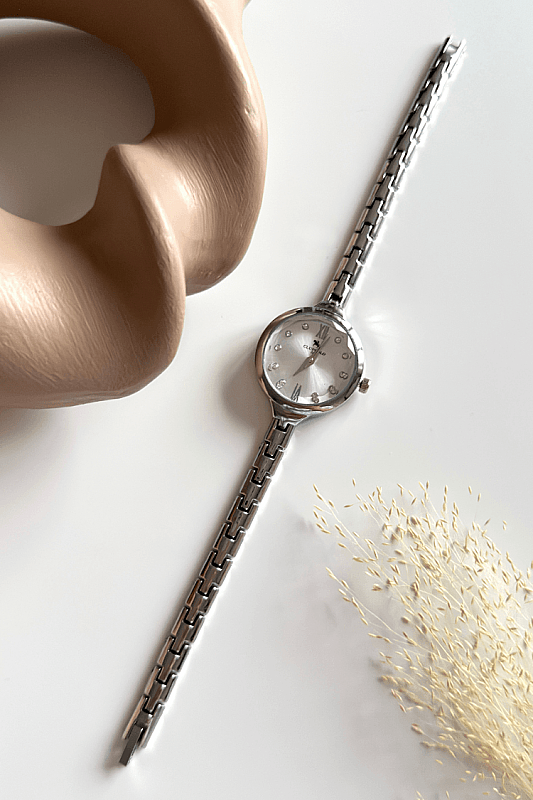 Hazel Beyaz Kadran Silver Metal Kordon Kadın Kol Saati - 1