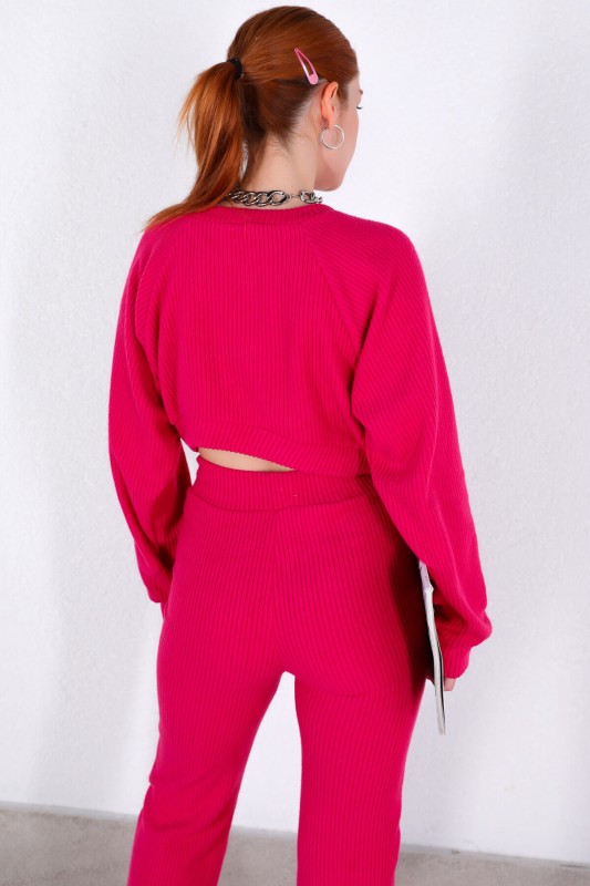 İND-20204 Fuşya Fitilli Kumaş Crop