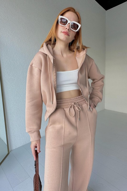 İND-20250 Vizon Fermuarlı Crop Sweat - 2