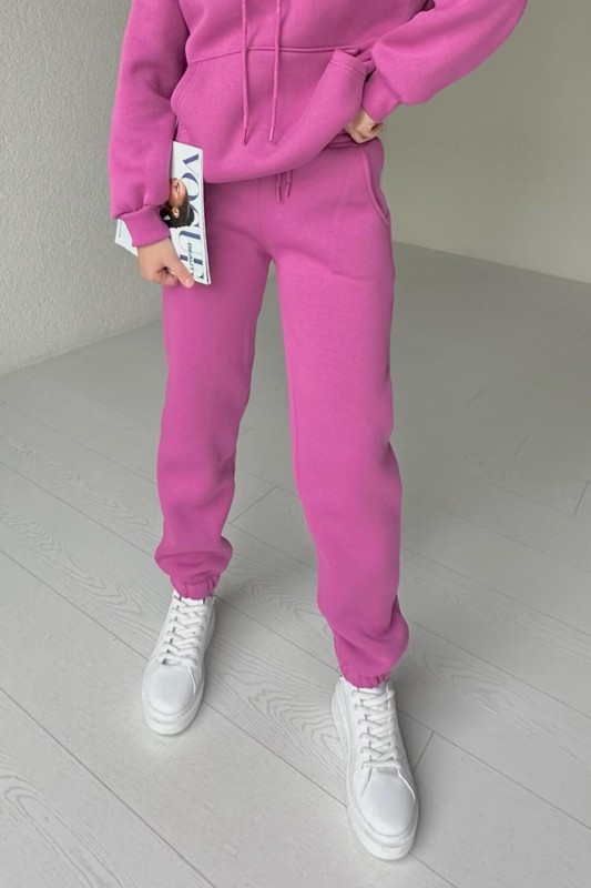İND-20256 Mor İpli Jogger Eşofman - 1