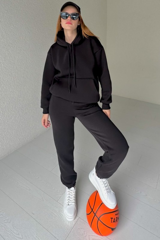 İND-20256 Siyah İpli Jogger Eşofman - 1