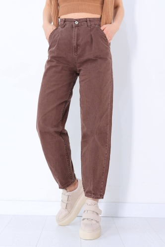 Cappmoda - JEAN-08100 Kahverengi Balon Mom Jean (1)