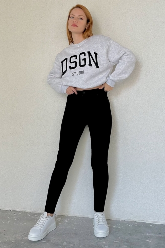Cappmoda - JEAN-08122 Siyah Yüksek Bel Likralı Skinny Jean (1)