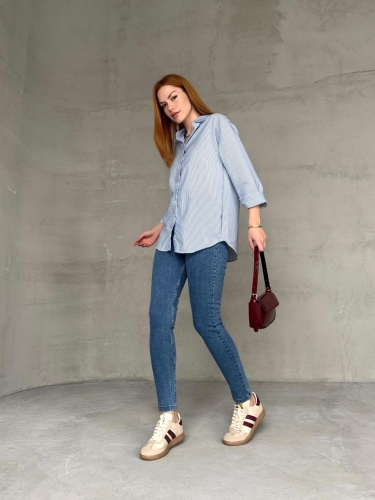 Cappmoda - JEAN-08131 Mavi Yüksek Bel Likralı Skinny Jean (1)