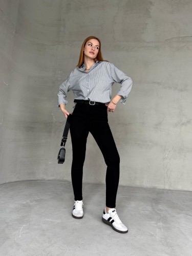 Cappmoda - JEAN-08131 Siyah Yüksek Bel Likralı Skinny Jean (1)