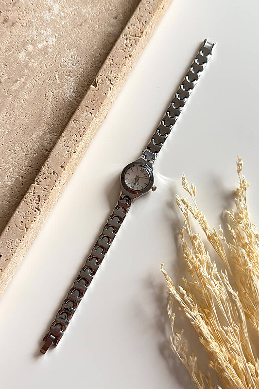 Jenny Beyaz Kadran Silver Metal Kordon Kadın Kol Saati - 1