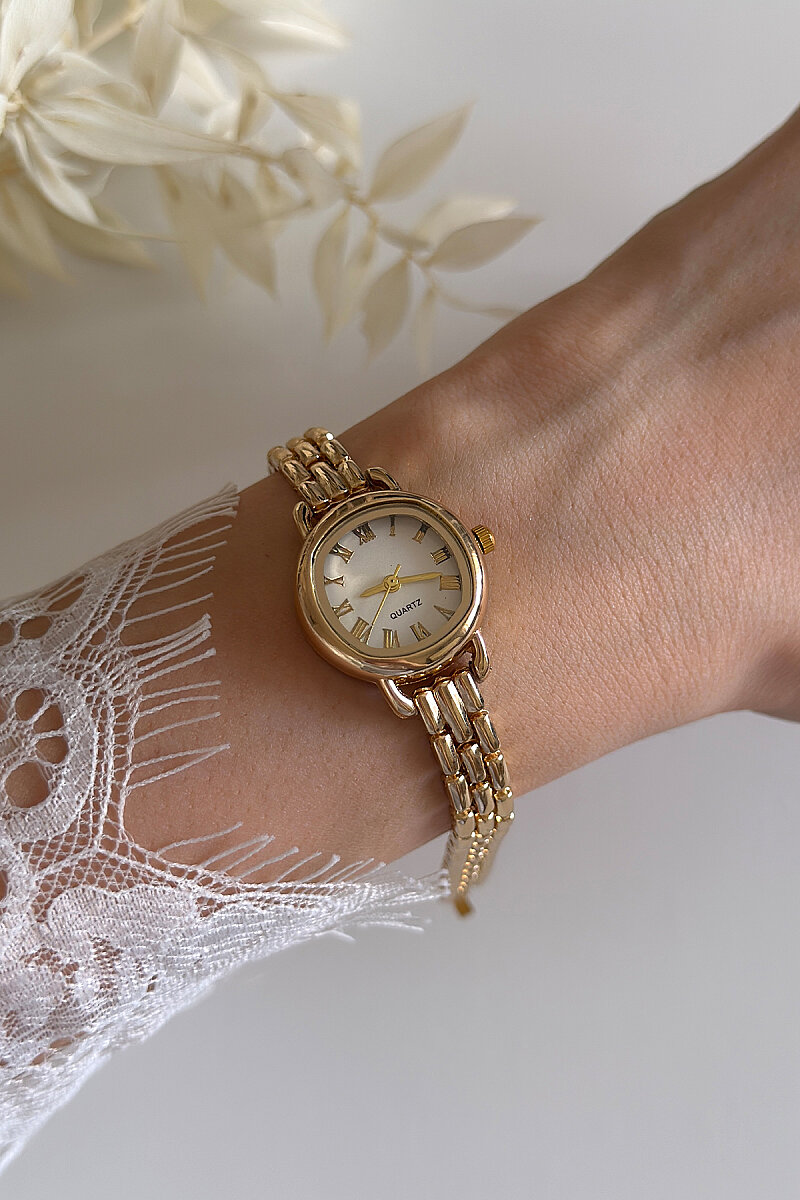 Jessie Beyaz Kadran Gold Kordon Kadın Kol Saati - 1