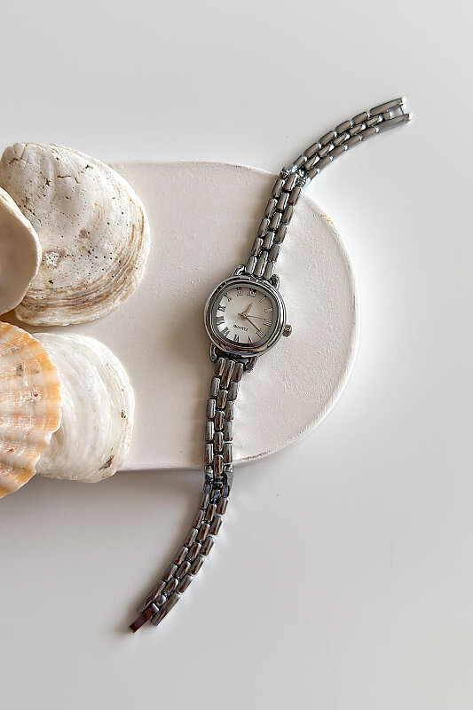 Jessie Beyaz Kadran Silver Zincir Kordon Kadın Kol Saati - 1