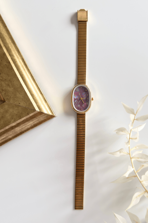 Jora Sedef Renkli Kadran Gold Çelik Kordon Kadın Kol Saati