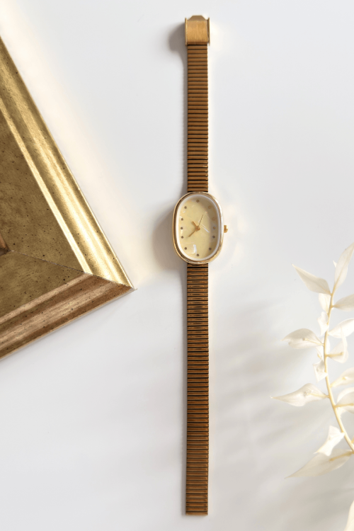 Jora Sedef Gold Kadran Çelik Kordon Kadın Kol Saati