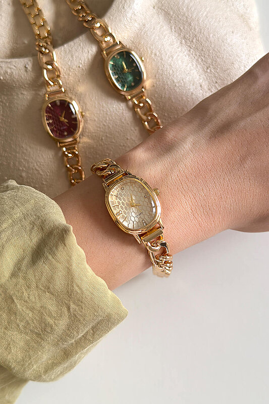 Kae Gold Kadran Metal Kordon Kadın Kol Saati - 1