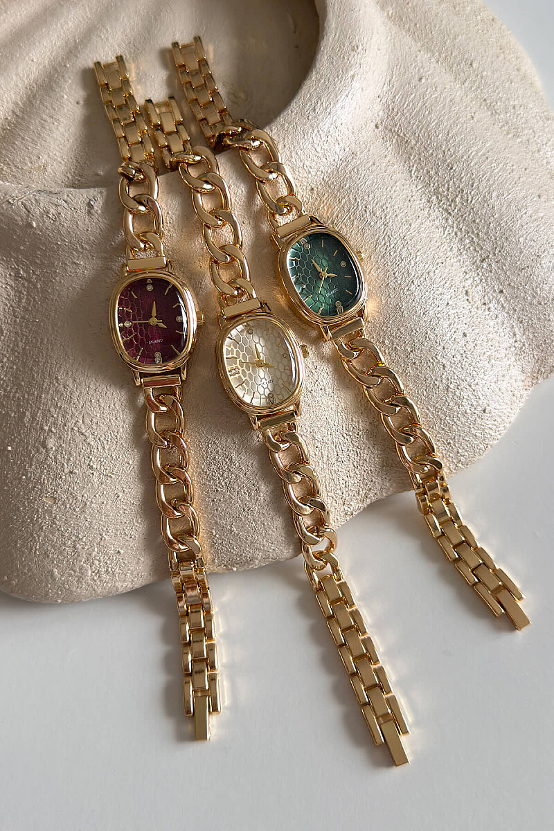 Kae Yeşil Kadran Metal Gold Kordon Kadın Kol Saati - 2