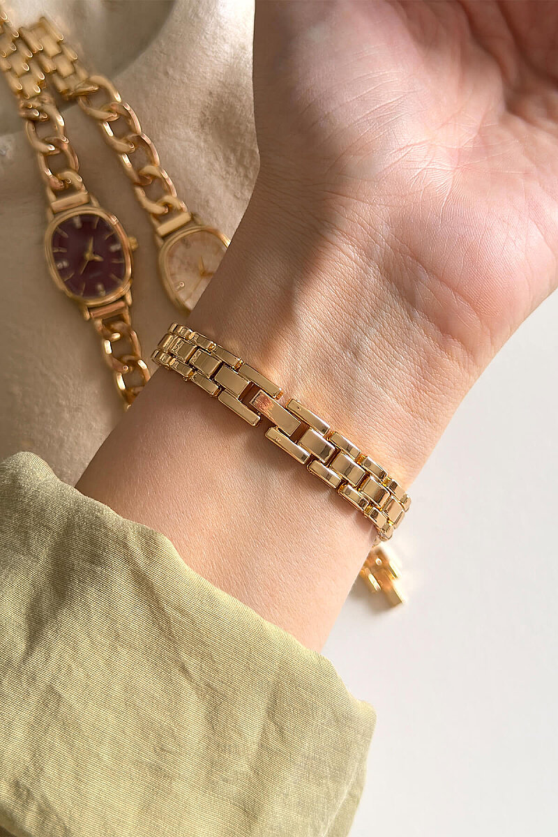 Kae Yeşil Kadran Metal Gold Kordon Kadın Kol Saati - 3