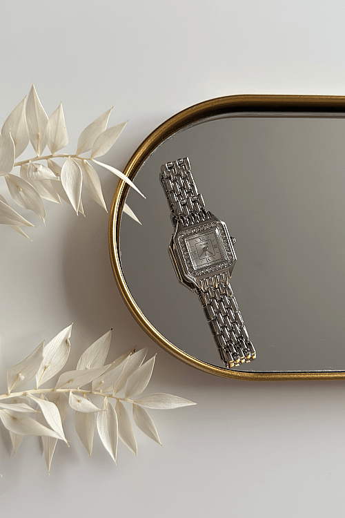 Kelly Beyaz Kadran Silver Taşlı Çelik Kordon Kadın Kol Saati