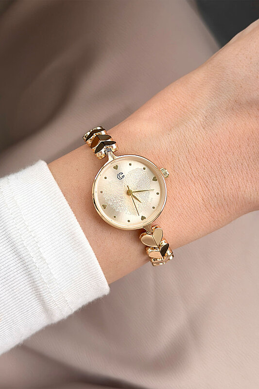 Lenix Gold Kadran Kalp Çelik Kordon Kadın Kol Saati - 1