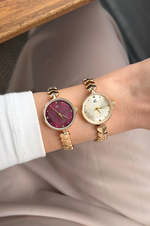 Lenix Gold Kadran Kalp Çelik Kordon Kadın Kol Saati (1)