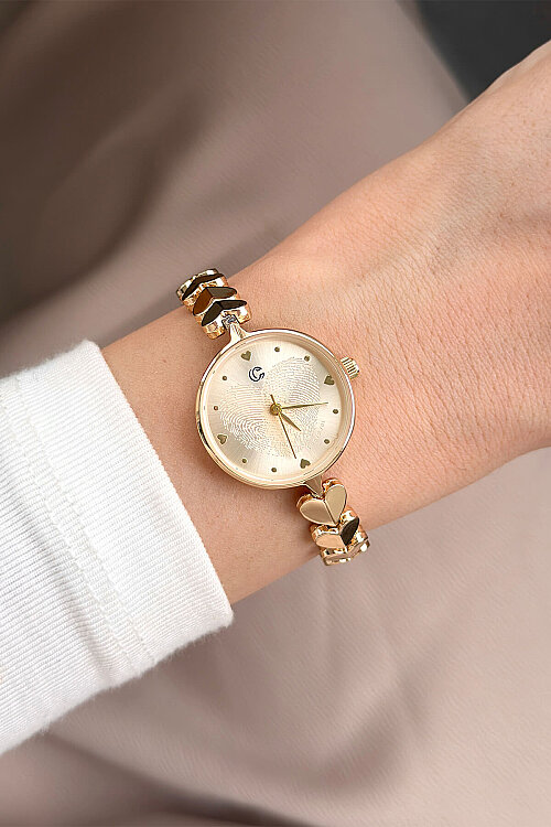 Lenix Gold Kadran Kalp Çelik Kordon Kadın Kol Saati