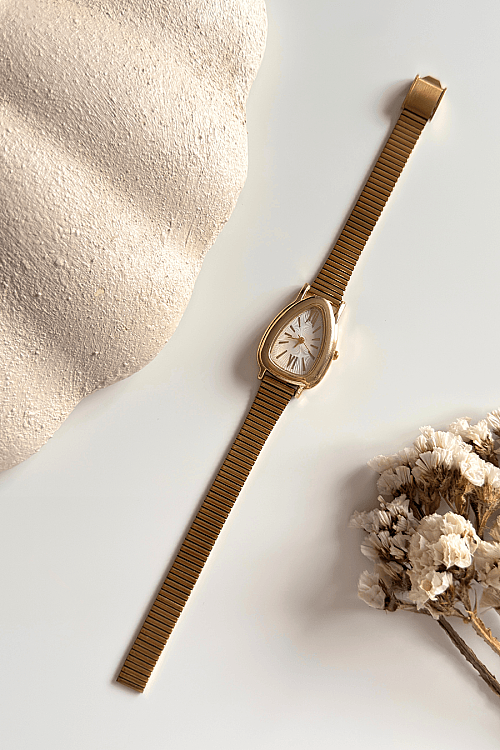 Lidya Beyaz Kadran Gold Çelik Kordon Kadın Kol Saati