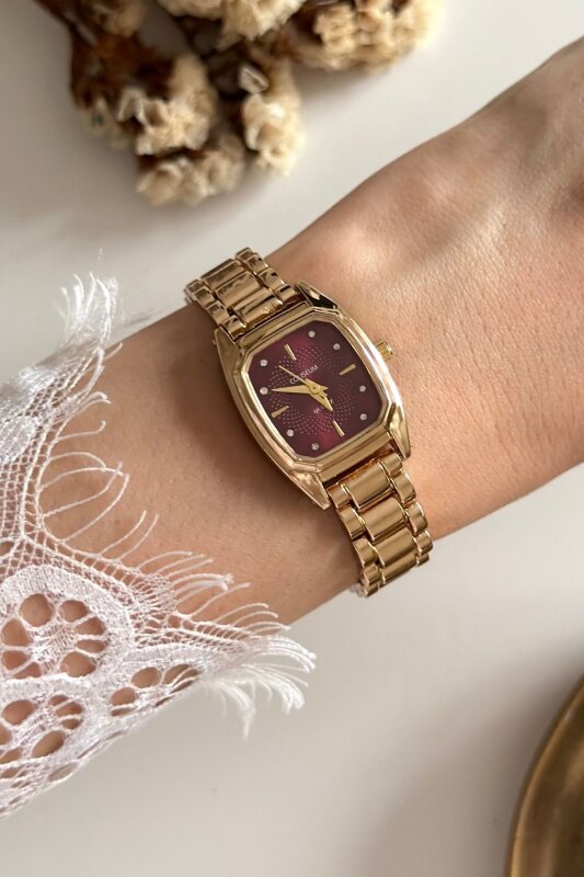 Like Bordo Kadran Gold Kadın Kol Saati
