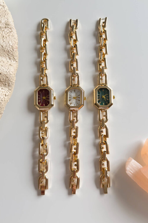 Liny Ekru Kadran Gold Çelik Tasarım Kordon Kadın Kol Saati - 2