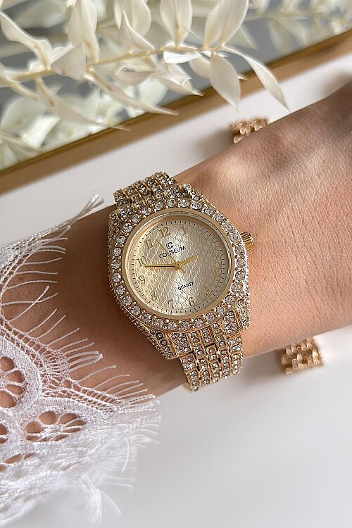 Lior Gold Ful Taşlı Çelik Kordon Kol Saati - 3
