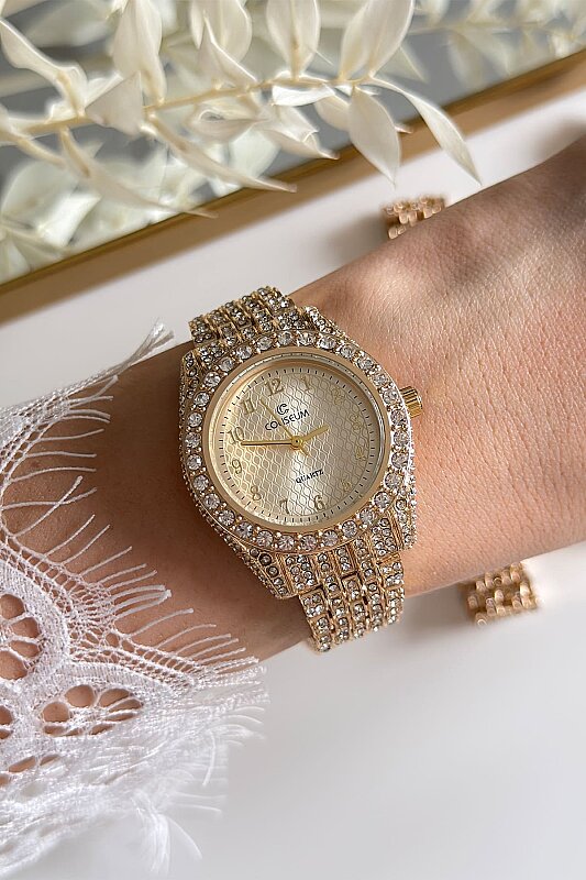 Lior Gold Ful Taşlı Çelik Kordon Kol Saati - 3