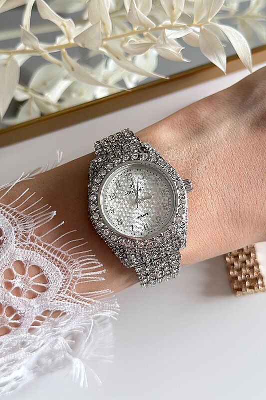 Lior Ful Taşlı Silver Çelik Kordon Kol Saati - 3