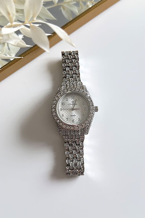 Lior Ful Taşlı Silver Çelik Kordon Kol Saati 