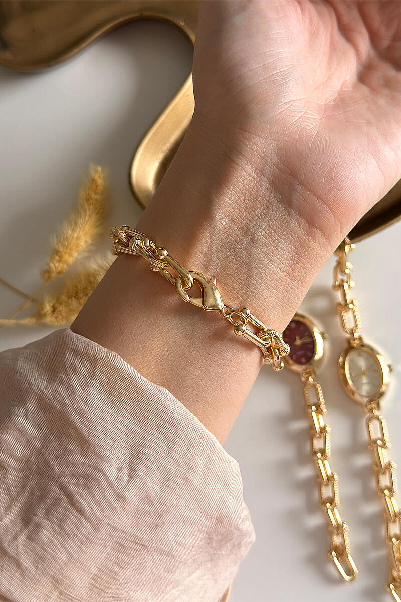 Liora Bordo Kadran Metal Gold Kordon Kadın Kol Saati - 3