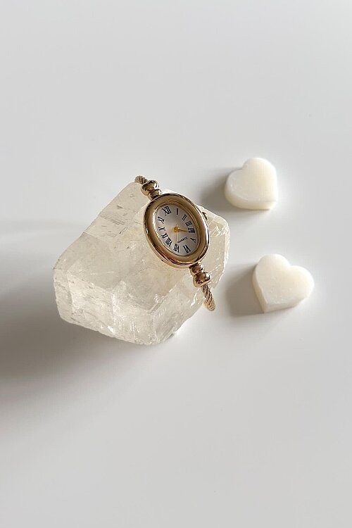 Lucia Beyaz Kadran Gold Kelepçe Kadın Kol Saati 