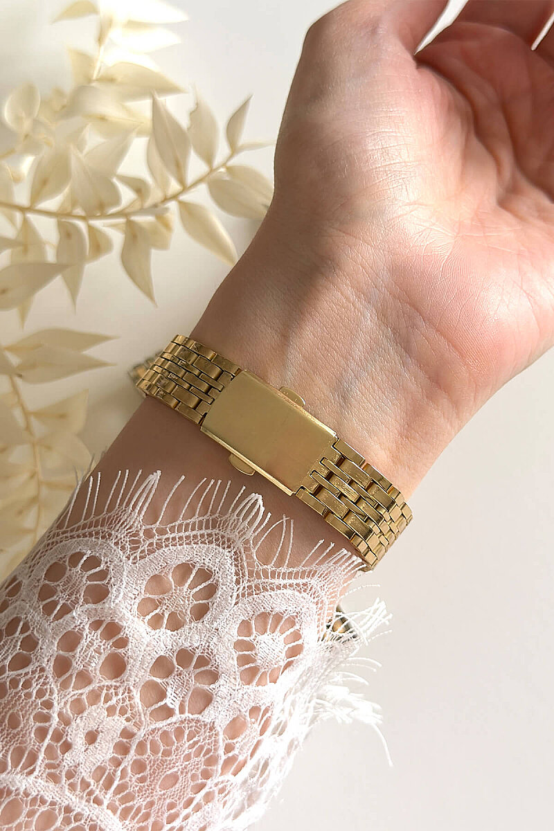 Lucia Ekru Kadran Gold Çelik Kordon Kadın Kol Saati - 3