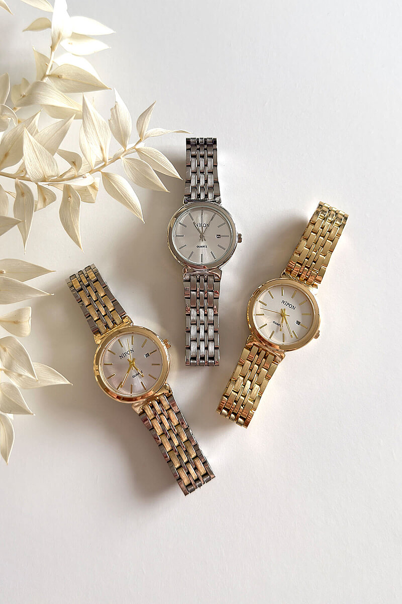 Lucia Ekru Kadran Gold-Silver Çelik Kordon Kadın Kol Saati - 2