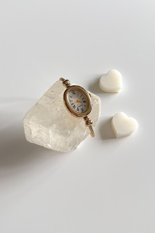 Lunia Beyaz Kadran Gold Kelepçe Kadın Kol Saati - 1