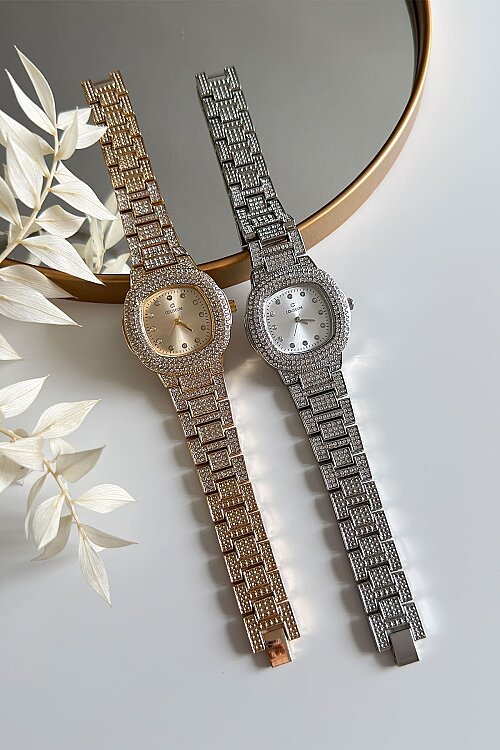 Luvin Ful Taşlı Premium Silver Kordon Kadın Kol Saati - 2