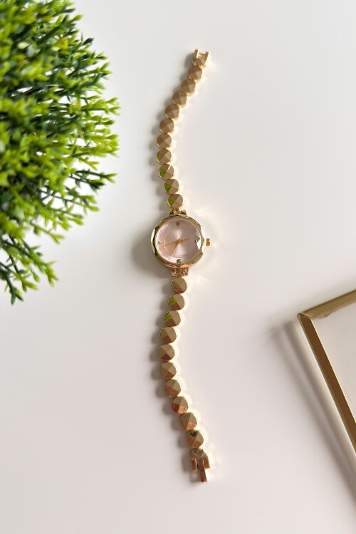 Luxa Pudra Kadran Gold Çelik Kordon Kadın Kol Saati