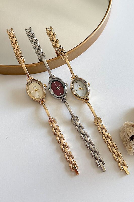 Marvella Beyaz Kadran Gold Çelik Kordon Kadın Kol Saati - 2