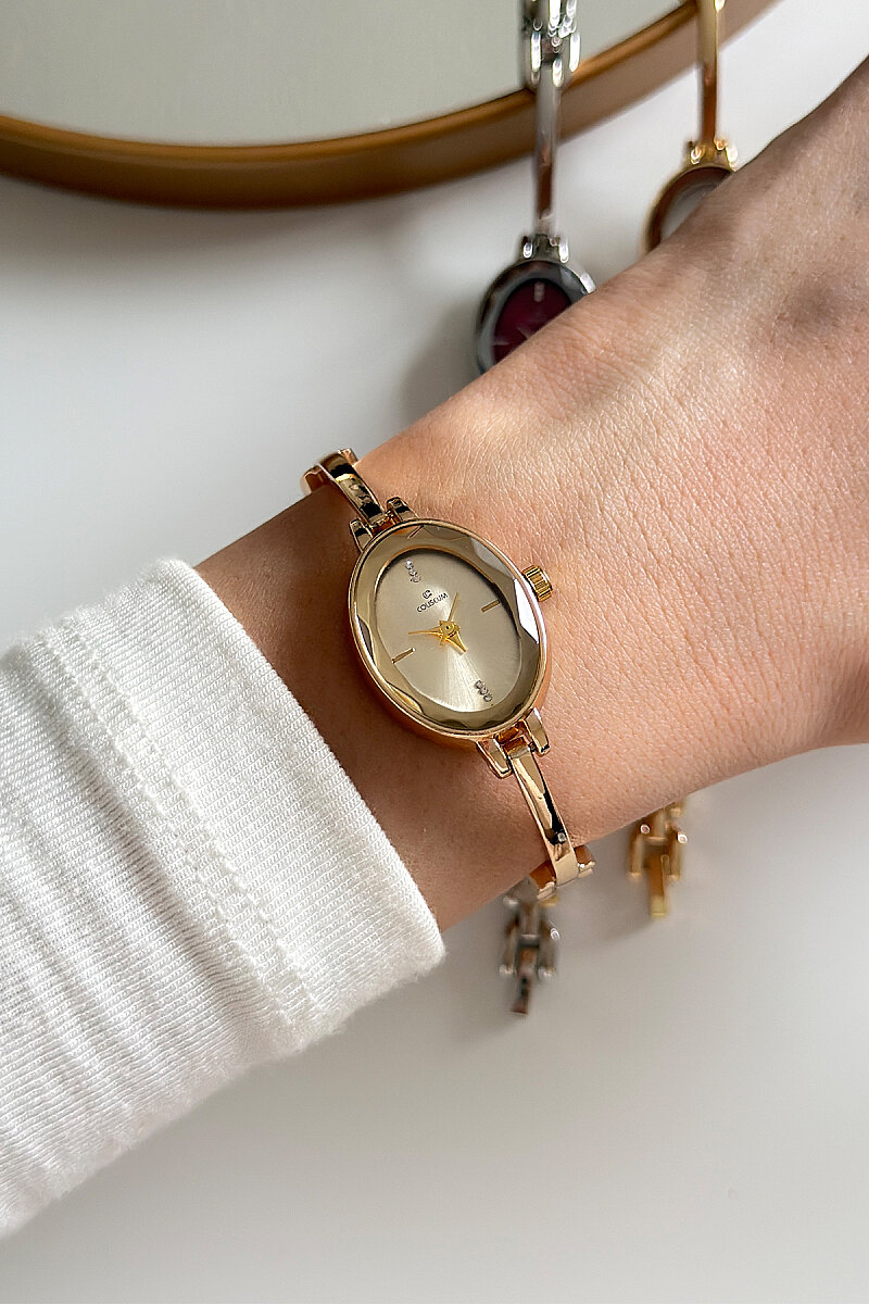 Marvella Gold Kadran Çelik Kordon Kadın Kol Saati - 1