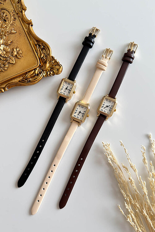 Melody Bej Kare Kadran Deri Kordon Kadın Kol Saati - 2
