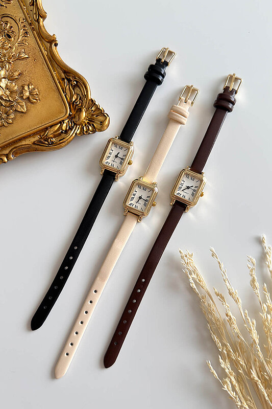 Melody Bej Kare Kadran Deri Kordon Kadın Kol Saati - 2