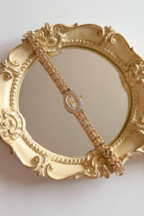 Mely Taşlı Kadran Gold Çelik Kordon Kadın Kol Saati