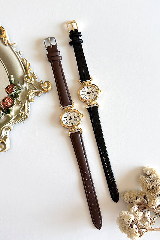 Mireva Gold Kadran Kahverengi Deri Kordon Kadın Kol Saati - 2