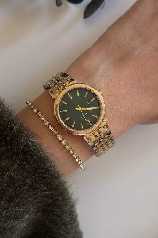 Mosve Yeşil Kadran Gold-Silver Kadın Kol Saati - 3