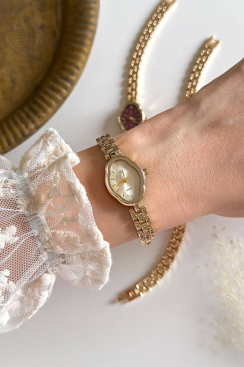 Neria Gold Kadran Metal Kordon Kadın Kol Saati - 1