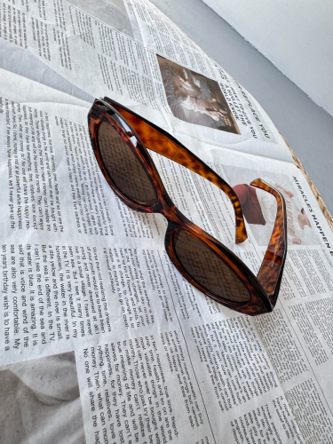 NRM012 Taba Renk Vintage Oval Güneş Gözlüğü - 2