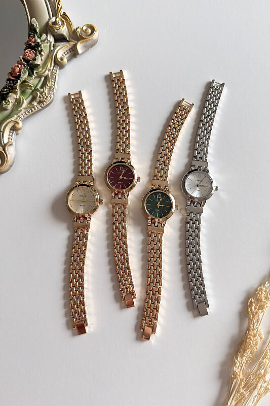 Nua Yeşil Kadran Gold Çelik Kordon Kadın Kol Saati - 2