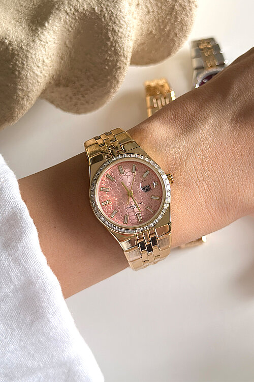 Orin Pudra Kadran Gold Metal Kadran Kadın Kol Saati 