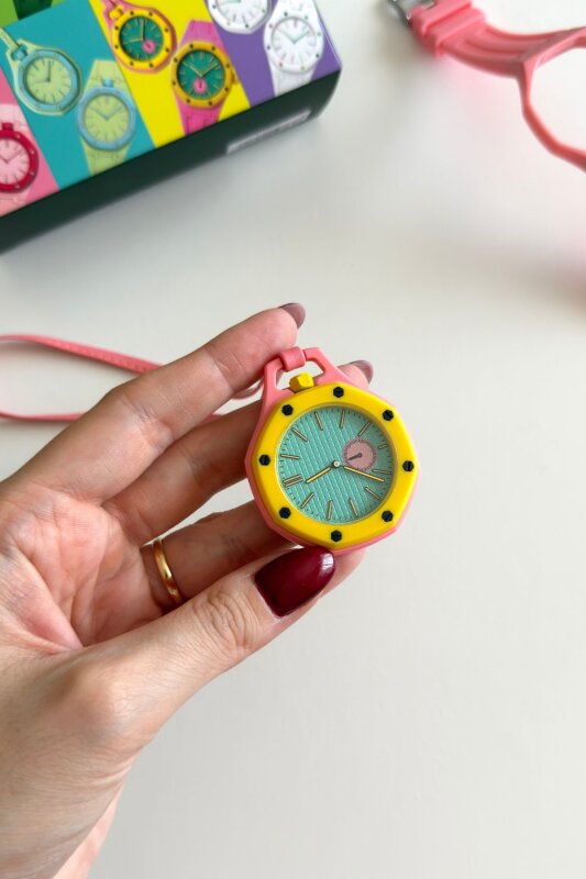 Pembe Sarı Royals Pops Kadın Charm ve Kol Saati - 5