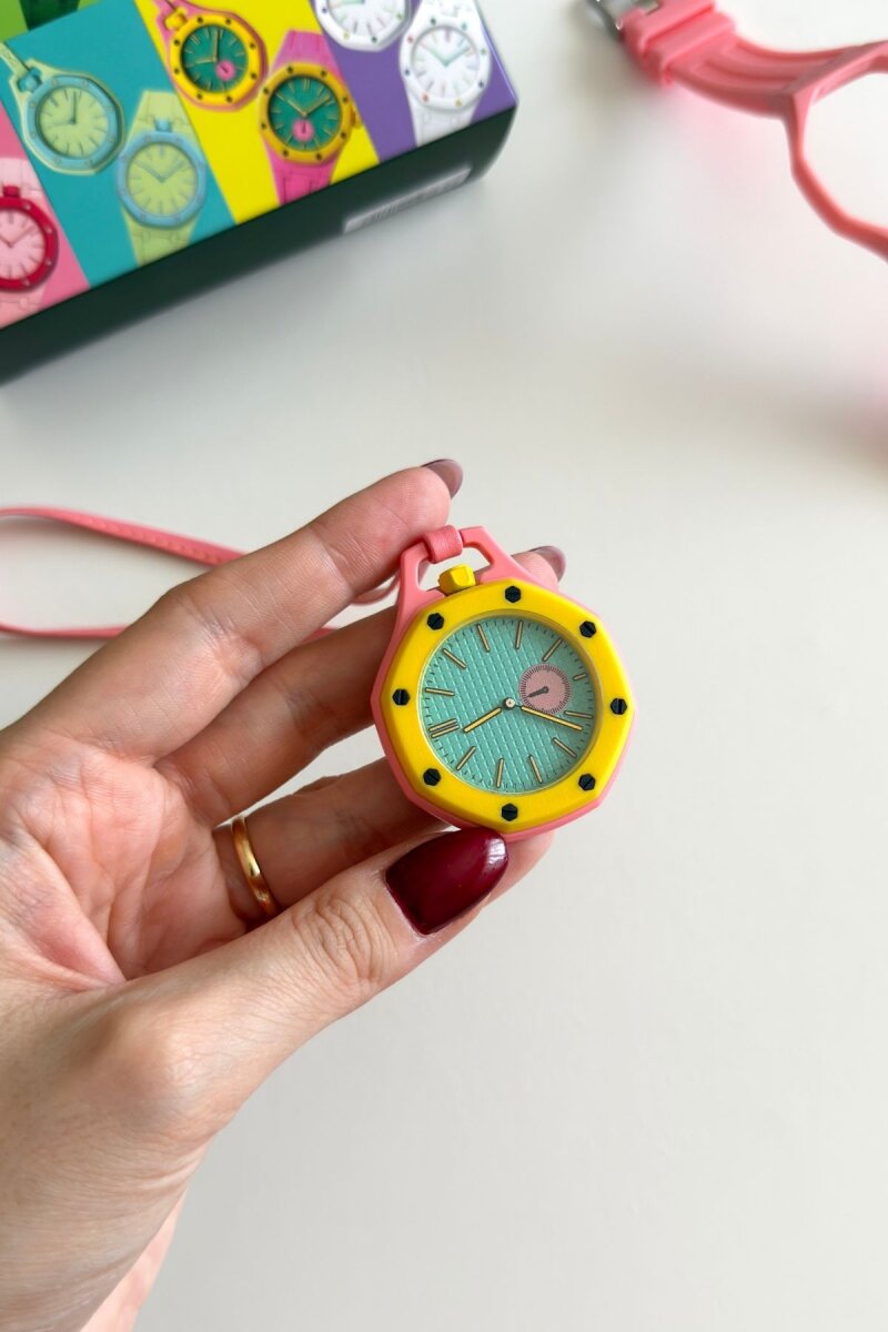 Pembe Sarı Royals Pops Kadın Charm ve Kol Saati - 5