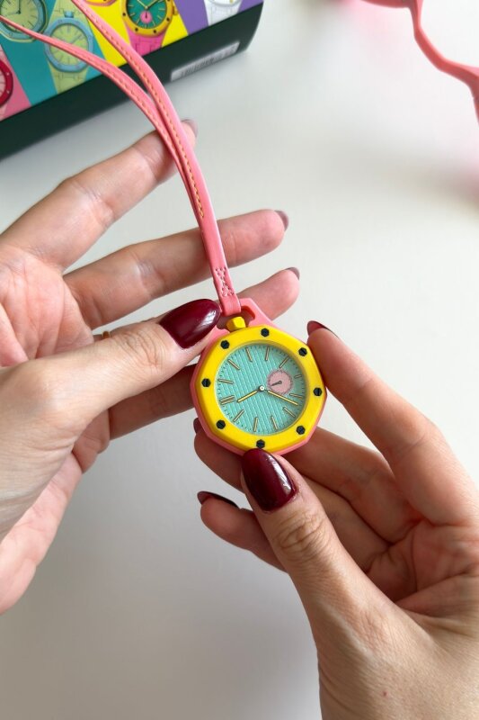 Pembe Sarı Royals Pops Kadın Charm ve Kol Saati - 3