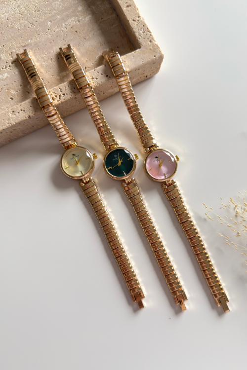 Pera Gold Kadran Gold Çelik Kordon Kadın Kol Saati (1)